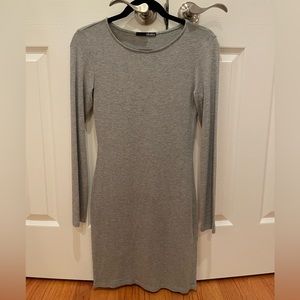 Lulu’s Gray Bodycon along Sleeve Dress